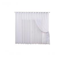 Cortina 5,00x2,80 Sala Quarto Cozinha Varão Voil Duplo Cor: Branco - 1