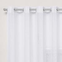 Cortina 5,00x2,80 Sala Quarto Cozinha Varão Voil Duplo Cor: Branco - 5