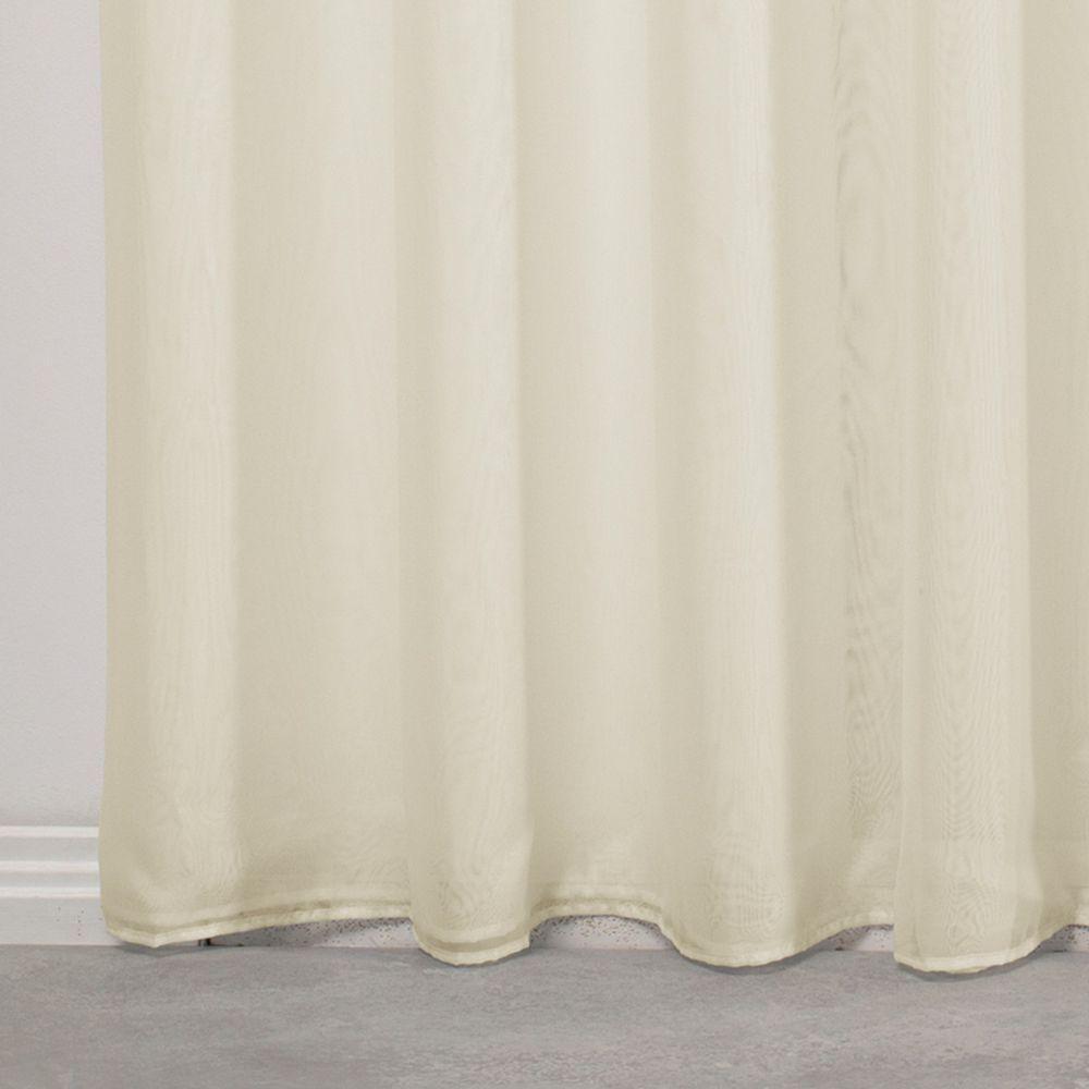 Cortina 5,00x2,50 Sala Quarto Cozinha Varão Voil Duplo Cor:pérola - 9