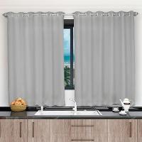Cortina 2,00x1,20 Janela Sala Quarto Cozinha Tecido Liso Cor:cinza - 1