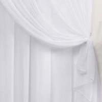 Cortina 2,80x2,50 Sala Quarto Cozinha Varão Voil Duplo Cor: Branco