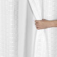 Cortina 2,80x1,20 Sala Quarto Cozinha Voil Microfibra Cor:xadrez Branco.