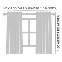 Cortina 2,00x1,20 Janela Sala Quarto Cozinha Tecido Piquet Cor: Cinza