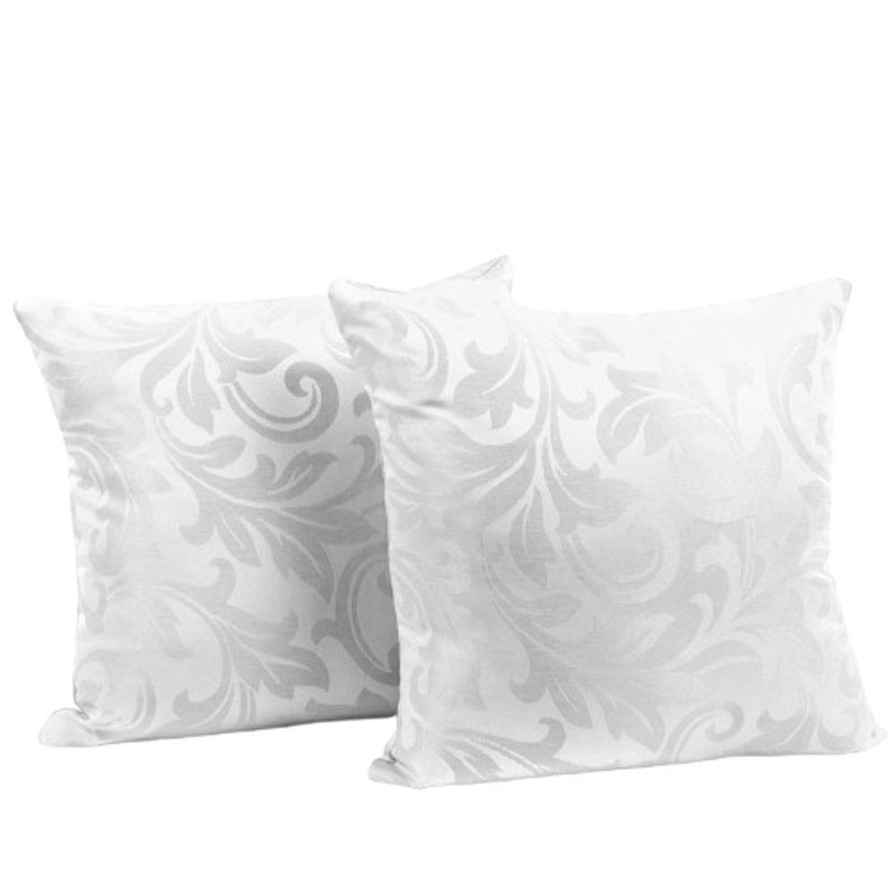 Capa Almofada Sala Quarto Cozinha 40x40 Jacquard Zíper 02 Un Cor: Branca - 1