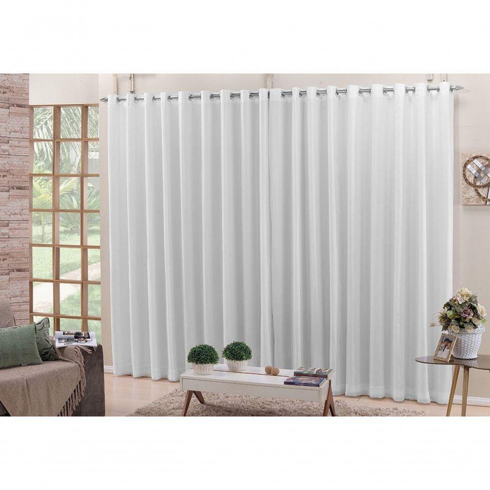 Cortina 3,00x2,50 Sala Quarto Cozinha Voil Blackout Tecido Cor:gelo - 3