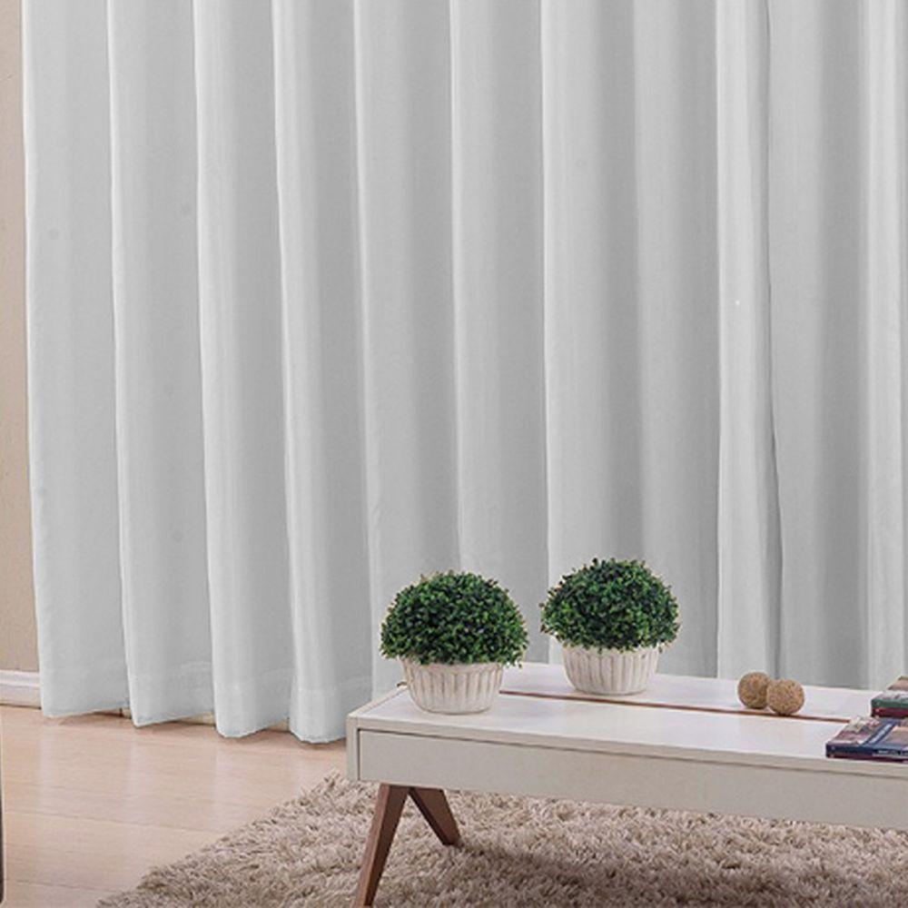 Cortina 3,00x2,50 Sala Quarto Cozinha Voil Blackout Tecido Cor:gelo - 4