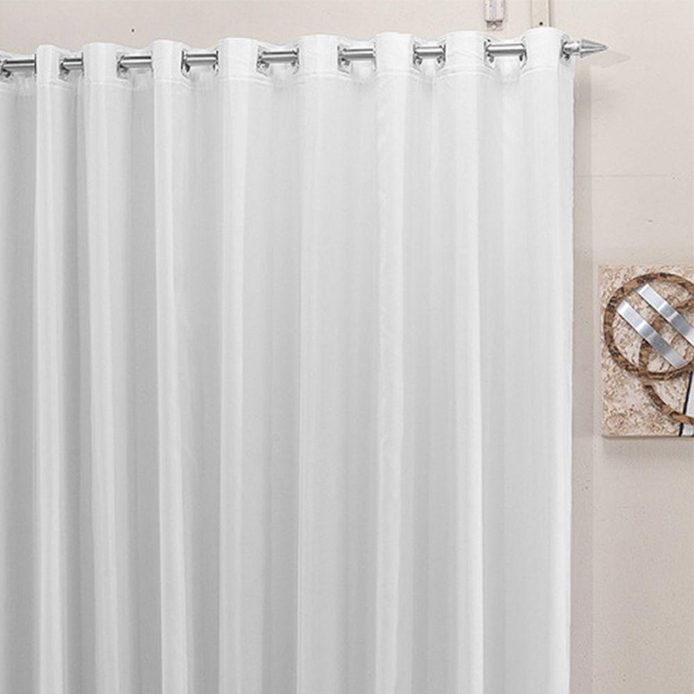 Cortina 3,00x2,50 Sala Quarto Cozinha Voil Blackout Tecido Cor:gelo - 5