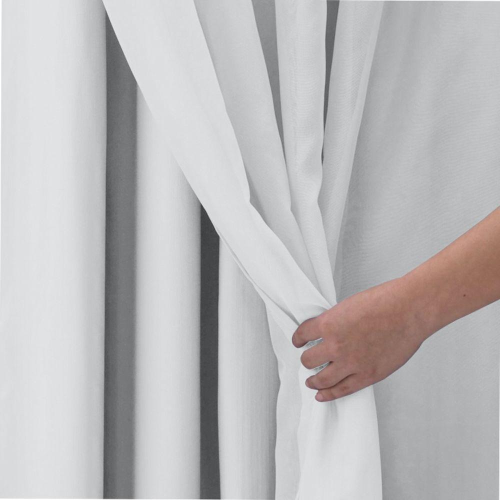 Cortina 3,00x2,50 Sala Quarto Cozinha Voil Blackout Tecido Cor:gelo - 6