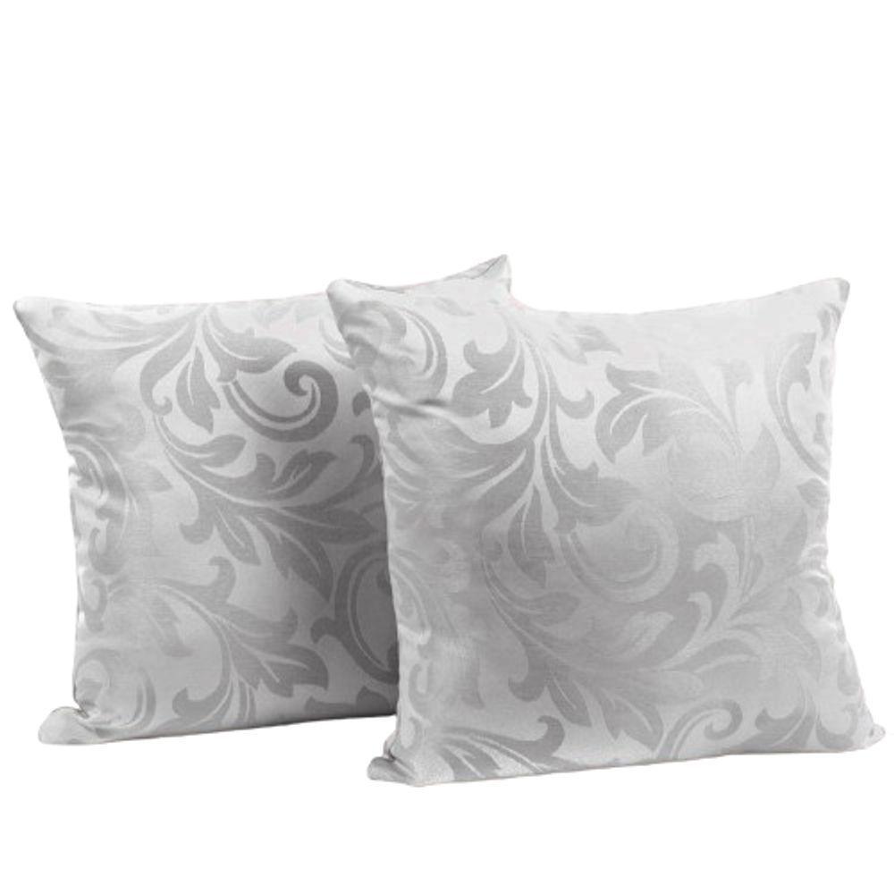 Capa Almofada Sala Quarto Cozinha 40x40 Jacquard Zíper 02 Un Cor:cinza - 1