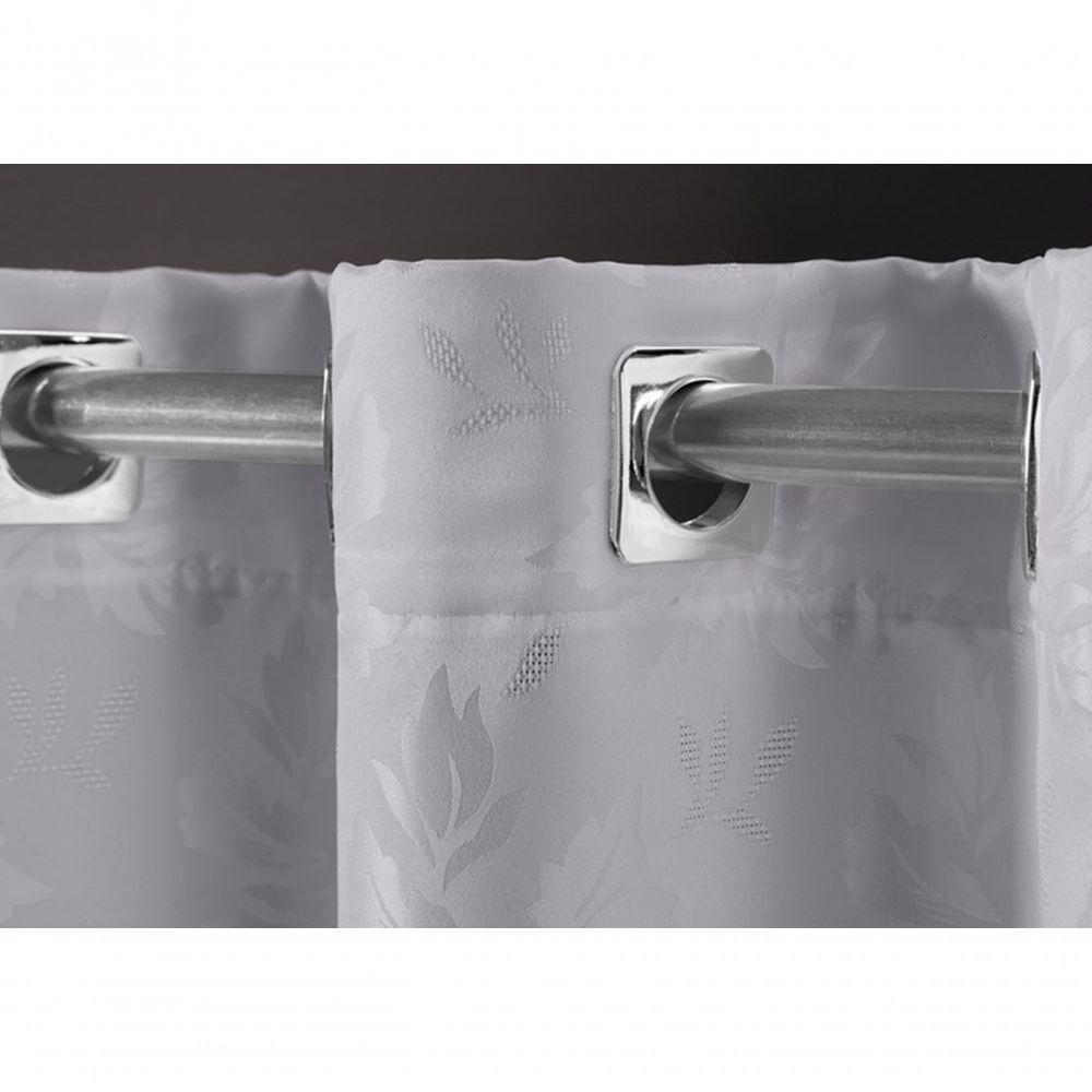 Cortina 3,00x2,60 Sala Quarto Cozinha Varão Tecido Jacquard Cor:cinza - 6