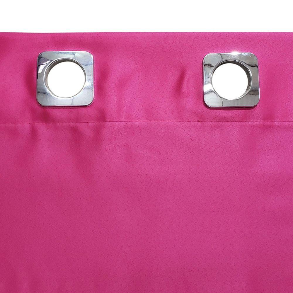Cortina 2,00x1,20 Janela Sala Quarto Cozinha Tecido Liso Cor: Rosa Pink - 4