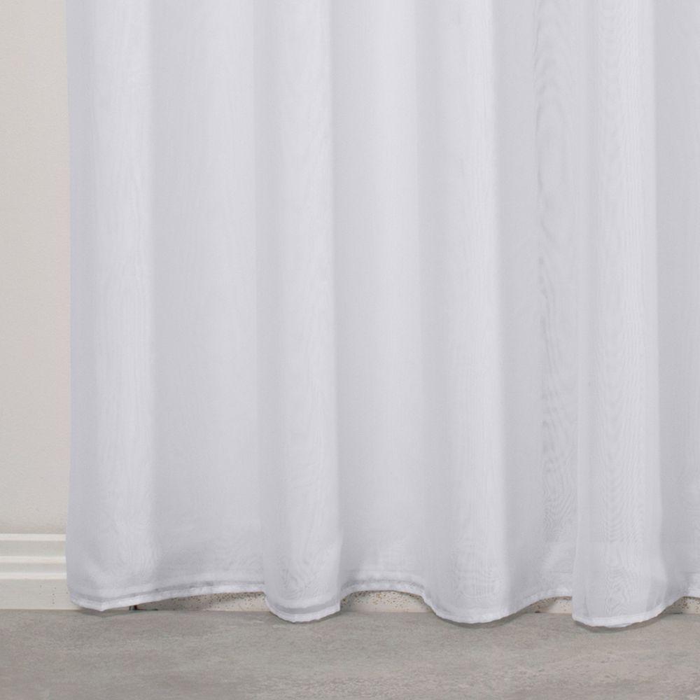 Cortina 4,00x2,50 Sala Quarto Cozinha Varão Voil Duplo Cor: Branco - 3