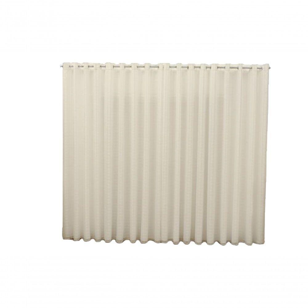 Cortina 3,00x2,50 Sala Quarto Cozinha Voil Blackout Tecido Cor:xadrez Pérola - 1