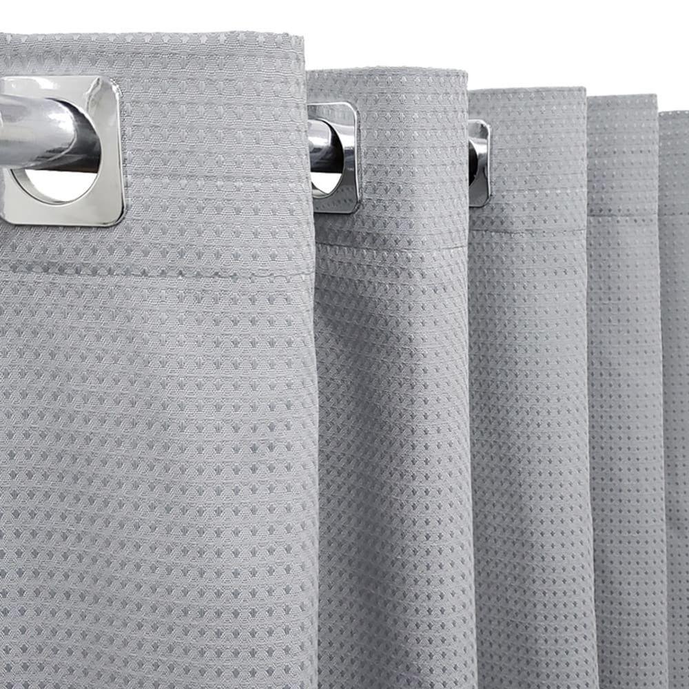 Cortina 2,80x2,30 Sala Quarto Cozinha Tecido Piquet Cor: Cinza - 1