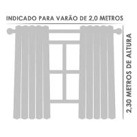 Cortina 2,80x2,30 Sala Quarto Cozinha Tecido Piquet Cor: Cinza - 2