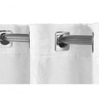 Cortina 3,00x2,60 Sala Quarto Cozinha Varão Tecido Jacquard Cor:branco - 3