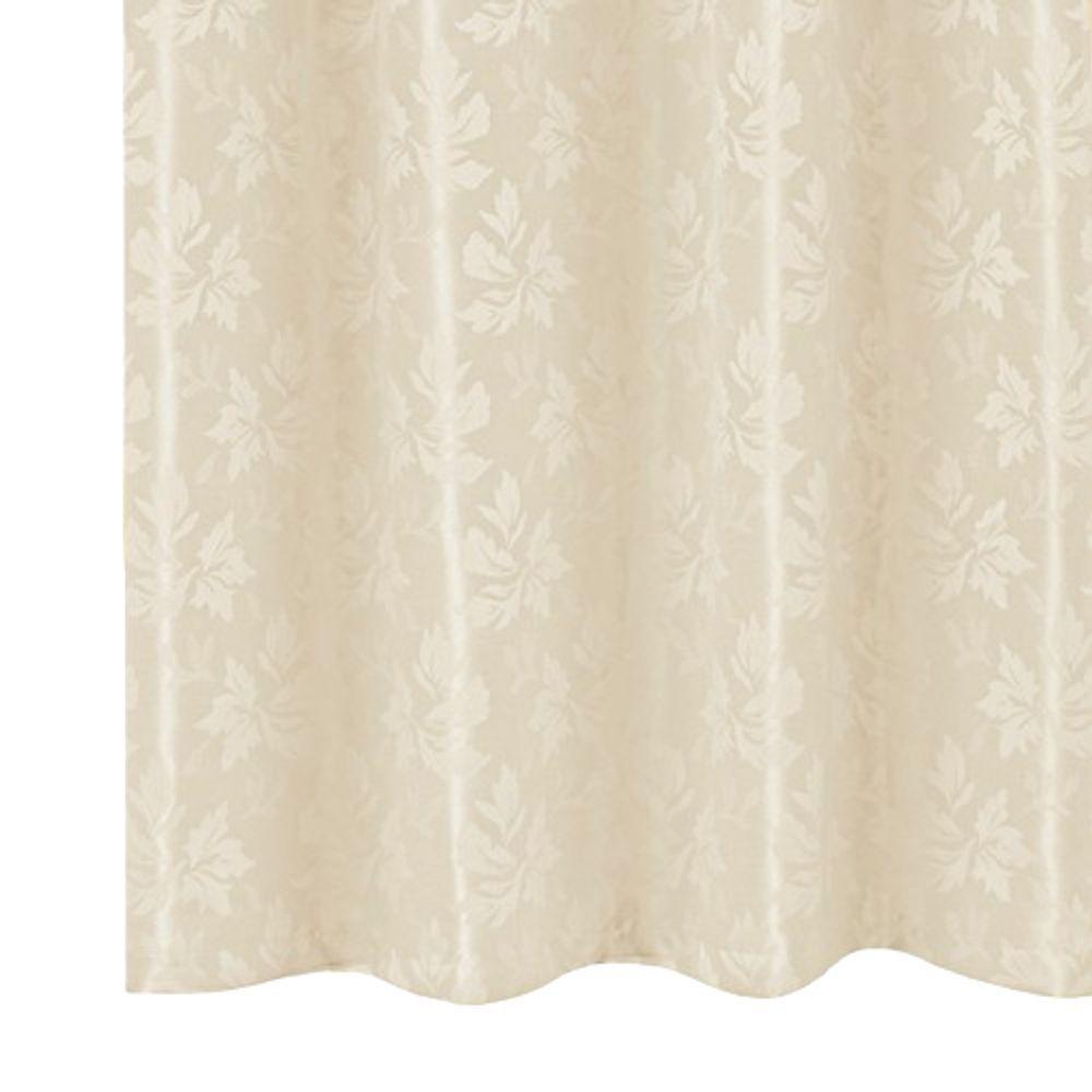 Cortina 4,00x2,30 Sala Quarto Cozinha Varão Tecido Jacquard Cor:pérola - 8
