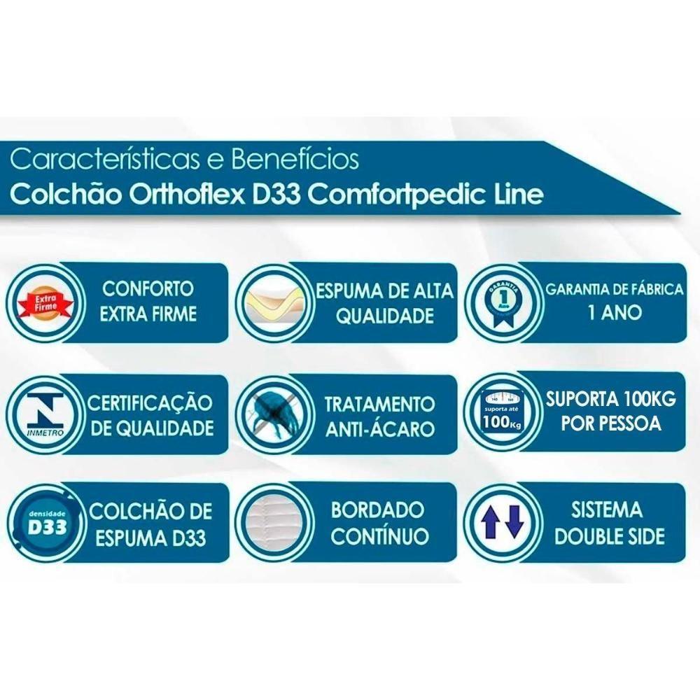 Colchão Solteiro Espuma D33 Comfortpedic (88x188x17) - Orthoflex - 5