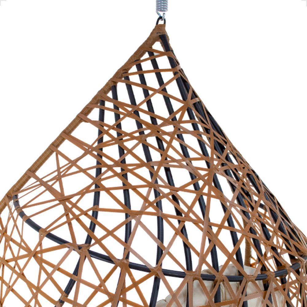 Balanço Suspenso Ninho Gota Com Mosquetão E Mola Para Ambiente Externo - Caramelo A1 - 4