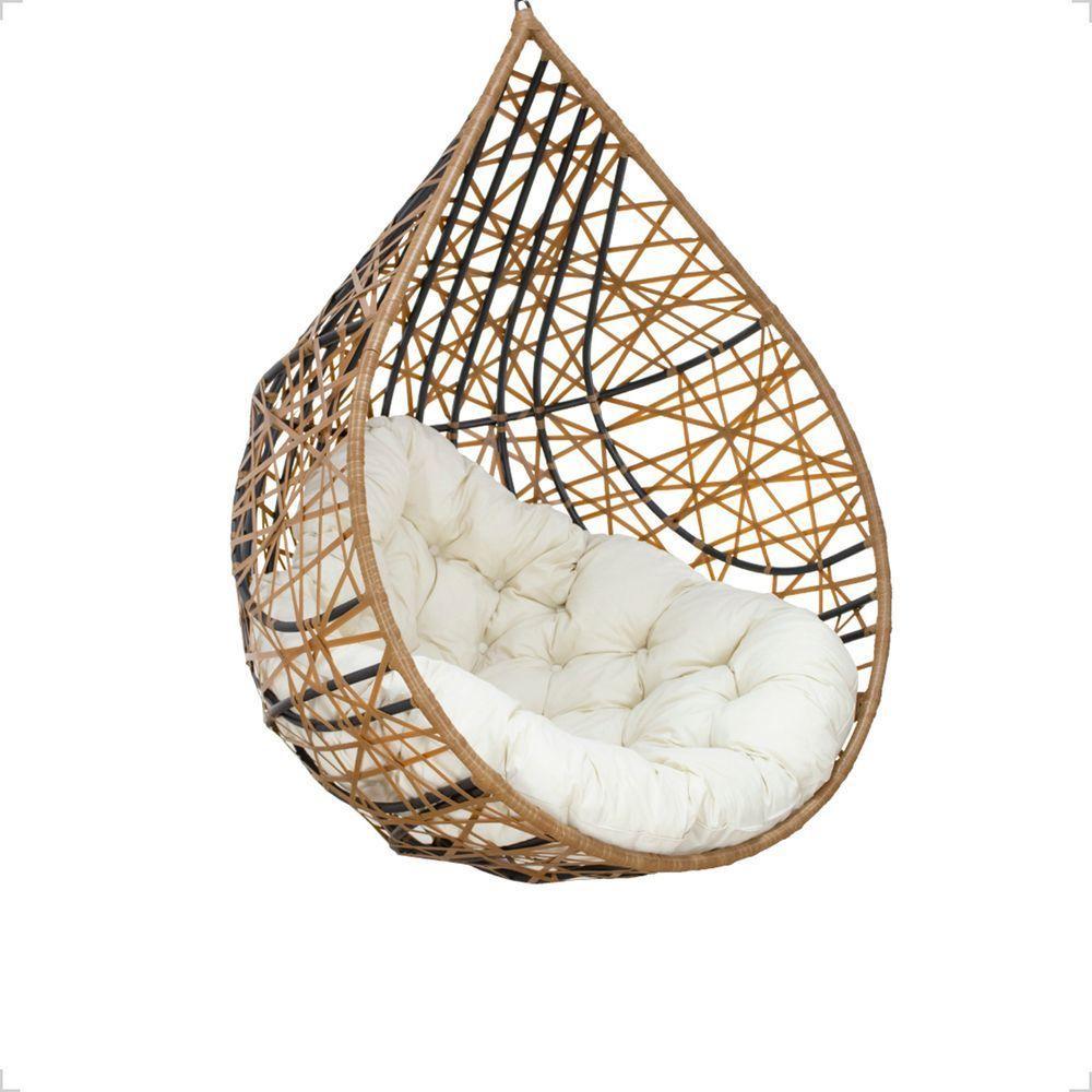 Balanço Suspenso Ninho Gota Com Mosquetão E Mola Para Ambiente Externo - Caramelo A1 - 10