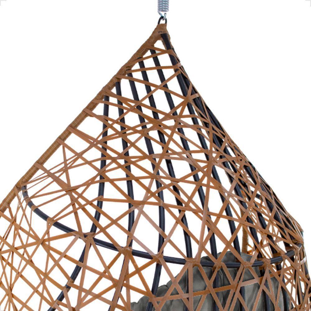 Balanço Suspenso Ninho Gota Com Mola E Mosquetão Para Jardim - Caramelo A3 - 4