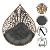 Balanço Suspenso Ninho Gota Com Mola E Mosquetão Para Jardim - Caramelo A3 - 7