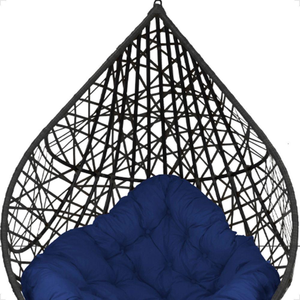 Balanço Suspenso Ninho Gota Com Mosquetão E Mola Para Terraço - Preto A2 - 2