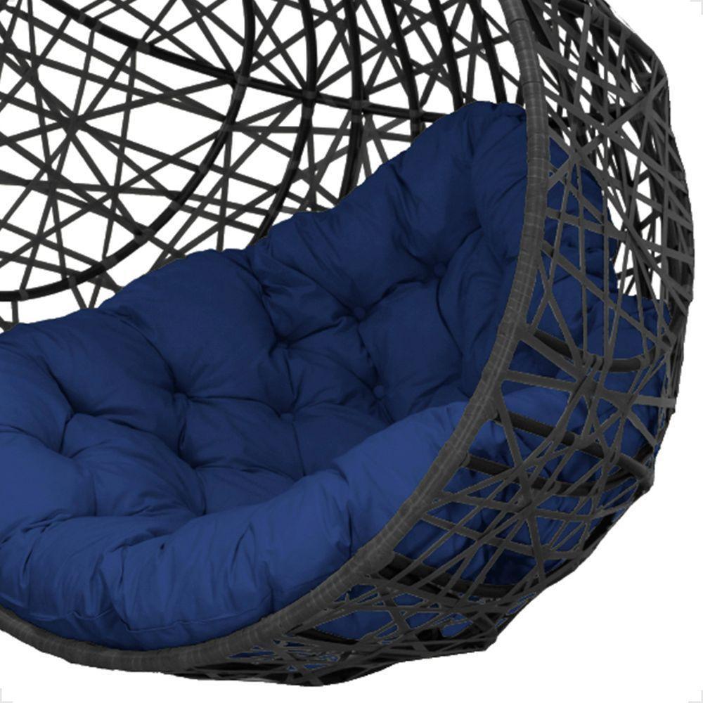 Balanço Suspenso Ninho Gota Com Mosquetão E Mola Para Terraço - Preto A2 - 5