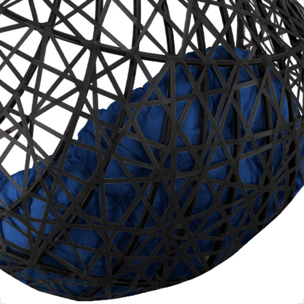 Balanço Suspenso Ninho Gota Com Mosquetão E Mola Para Terraço - Preto A2 - 6