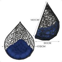 Balanço Suspenso Ninho Gota Com Mosquetão E Mola Para Terraço - Preto A2 - 8