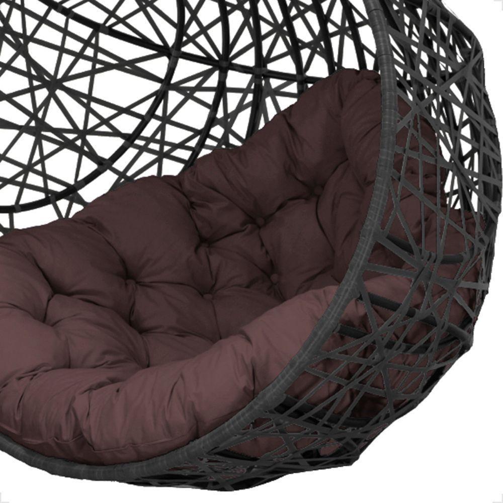 Balanço Suspenso Ninho Gota Com Mola E Mosquetão Para Varanda - Preto A4 - 5