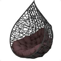 Balanço Suspenso Ninho Gota Com Mola E Mosquetão Para Varanda - Preto A4 - 1