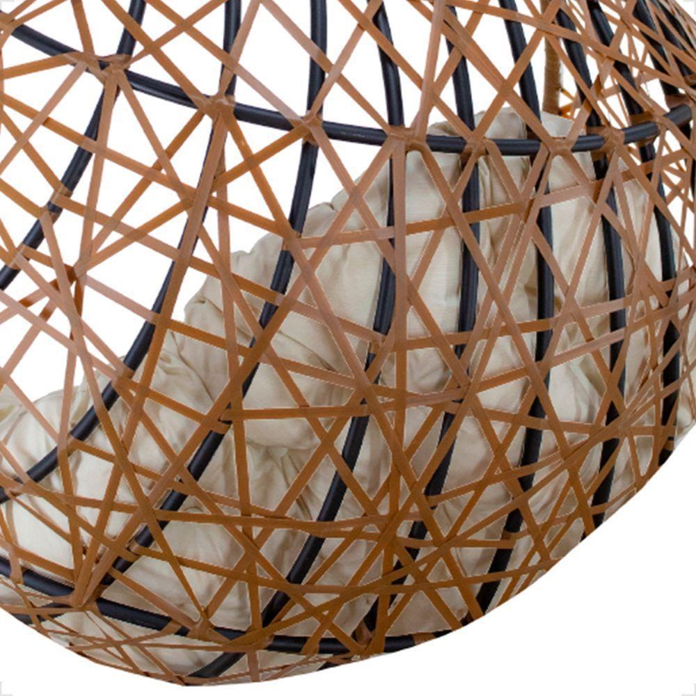 Balanço Suspenso Ninho Gota Com Suporte, Mola E Mosquetão Para Jardim - Caramelo A1 - 5