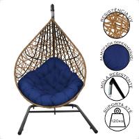 Balanço Suspenso Ninho Gota Com Suporte, Mola E Mosquetão Para área Externa - Caramelo A2 - 6