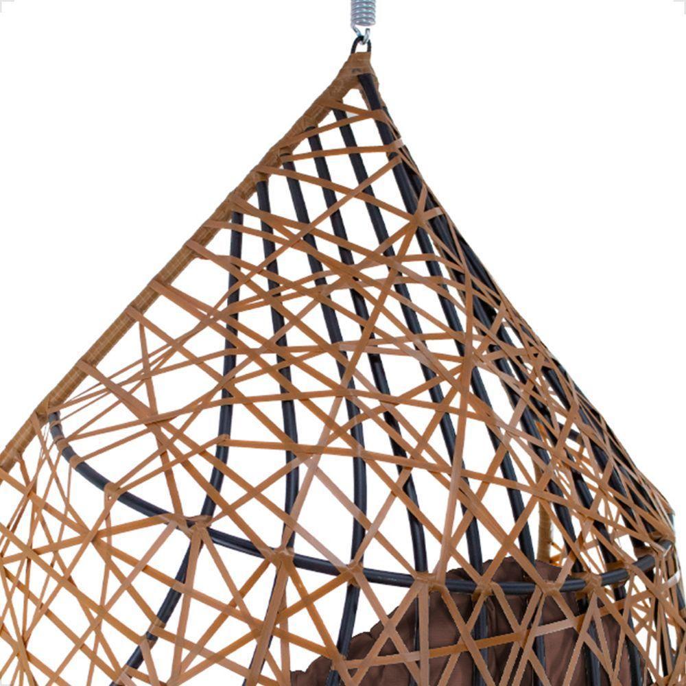 Balanço Ninho Gota Suspenso Com Mosquetão E Mola Para área De Lazer - Caramelo A4 - 4