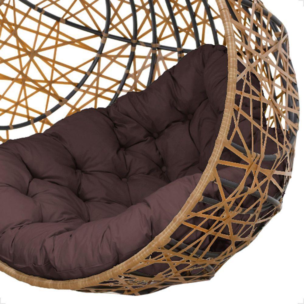 Balanço Ninho Gota Suspenso Com Mosquetão E Mola Para área De Lazer - Caramelo A4 - 5