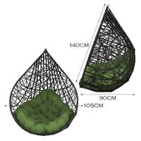 Balanço Suspenso Ninho Gota Com Mosquetão E Mola Para Quintal - Preto A5 - 8