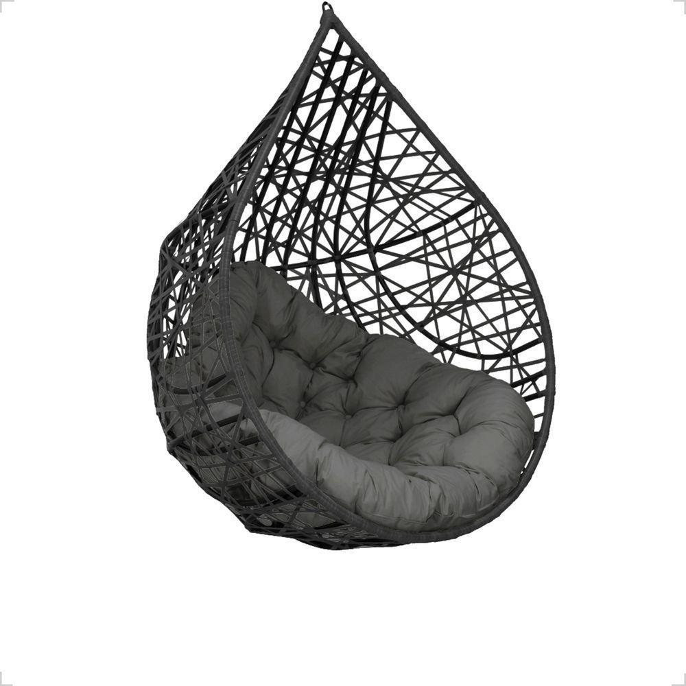 Balanço Suspenso Ninho Gota Com Suporte, Mola E Mosquetão Para Jardim - Preto A3 - 6