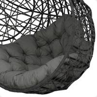 Balanço Suspenso Ninho Gota Com Suporte, Mola E Mosquetão Para Jardim - Preto A3 - 9