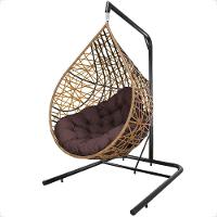 Balanço Ninho Gota Suspenso Com Mosquetão, Mola E Suporte Para Varanda - Caramelo A4 - 1