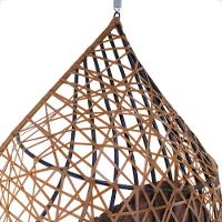 Balanço Ninho Gota Suspenso Com Mosquetão, Mola E Suporte Para Varanda - Caramelo A4