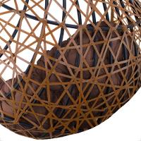 Balanço Ninho Gota Suspenso Com Mosquetão, Mola E Suporte Para Varanda - Caramelo A4 - 5