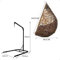 Balanço Ninho Gota Suspenso Com Mosquetão, Mola E Suporte Para Varanda - Caramelo A4 - 7