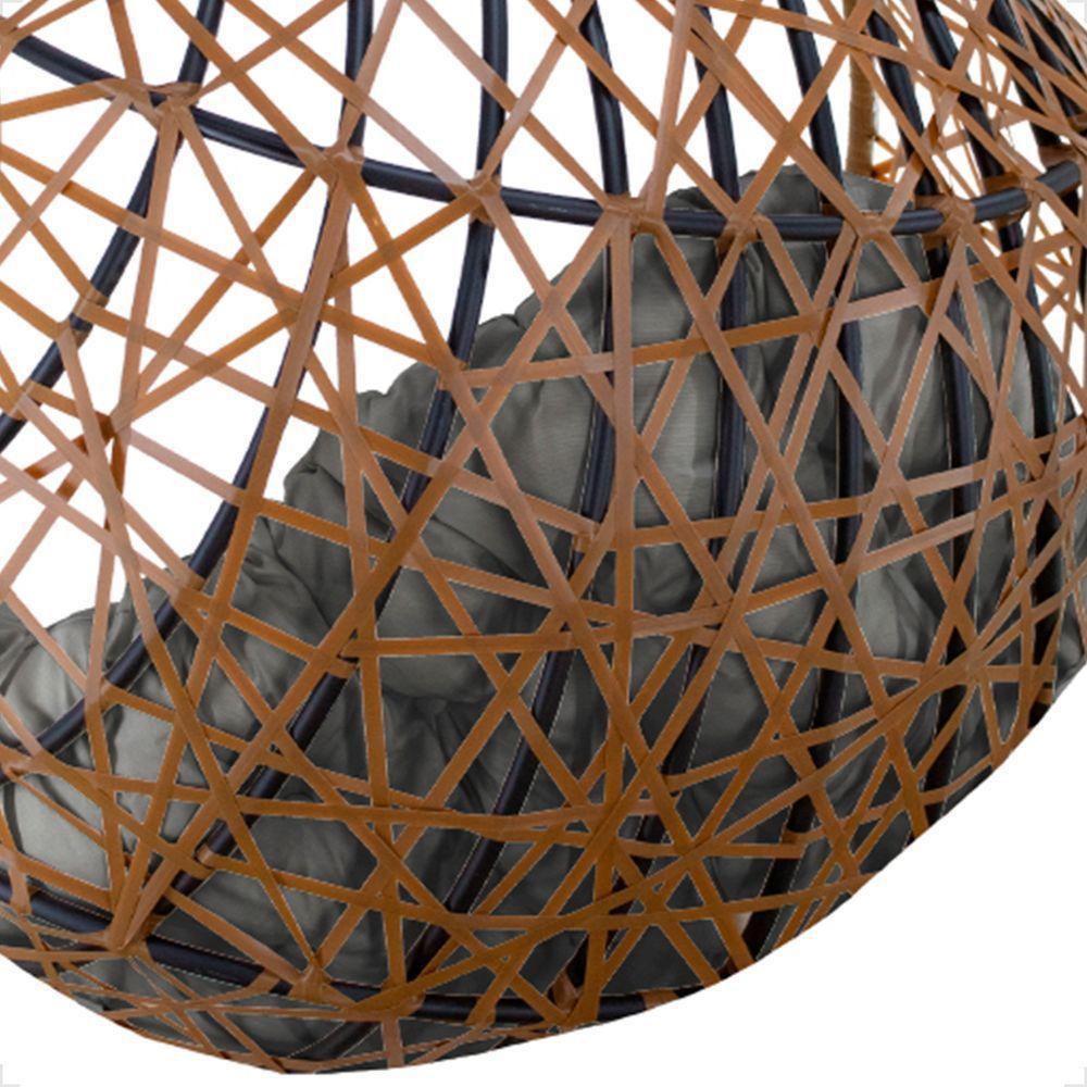 Balanço Ninho Gota Suspenso Com Mosquetão, Mola E Suporte - Caramelo A3 - 5