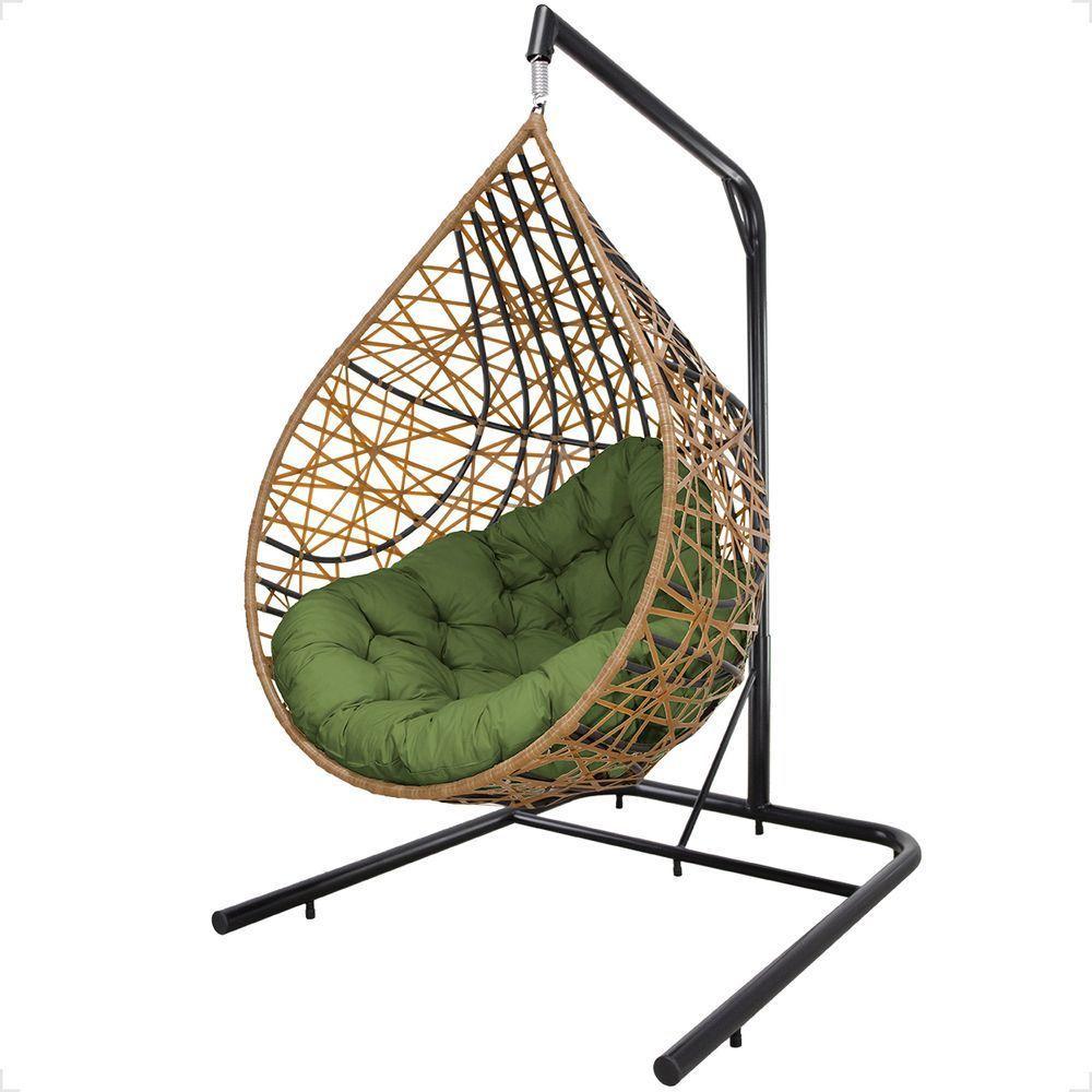 Balanço Suspenso Ninho Gota Com Mola, Mosquetão E Suporte Para Sacada - Caramelo A5 - 1