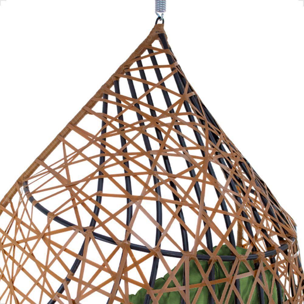 Balanço Suspenso Ninho Gota Com Mola, Mosquetão E Suporte Para Sacada - Caramelo A5 - 4