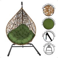 Balanço Suspenso Ninho Gota Com Mola, Mosquetão E Suporte Para Sacada - Caramelo A5 - 6