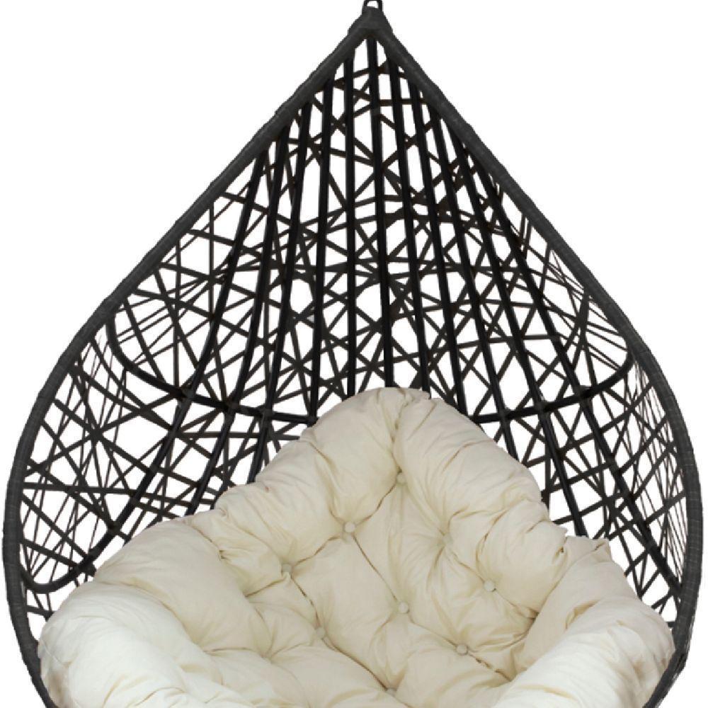 Balanço Suspenso Ninho Gota Com Mola, Mosquetão E Suporte Para Terraço - Preto A1 - 2