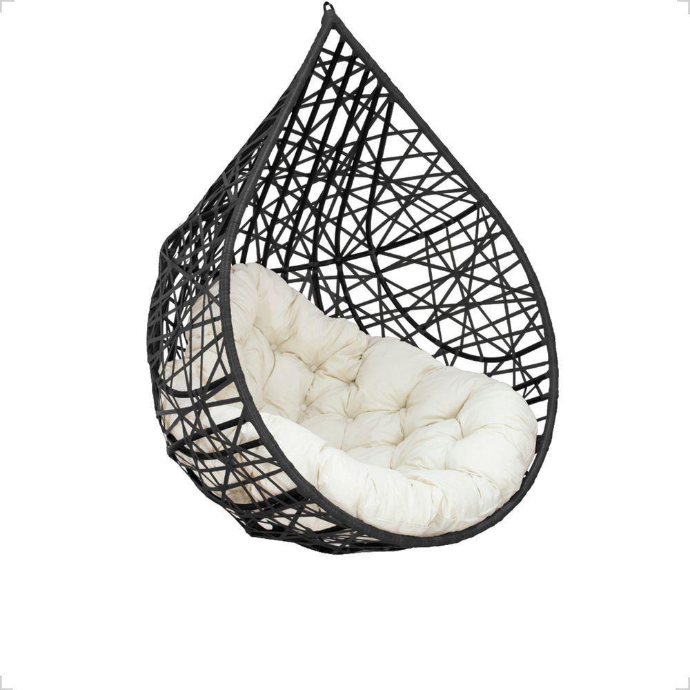 Balanço Suspenso Ninho Gota Com Mola, Mosquetão E Suporte Para Terraço - Preto A1 - 6