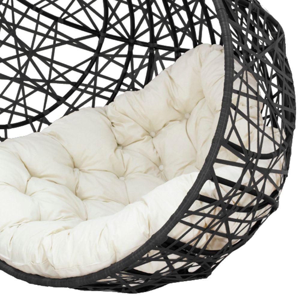 Balanço Suspenso Ninho Gota Com Mola, Mosquetão E Suporte Para Terraço - Preto A1 - 9